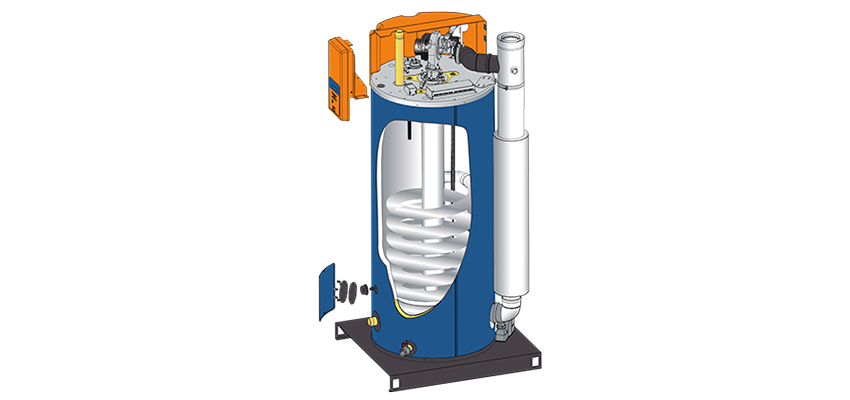 Dorchester DR-FC Evo condensing water heater cutaway